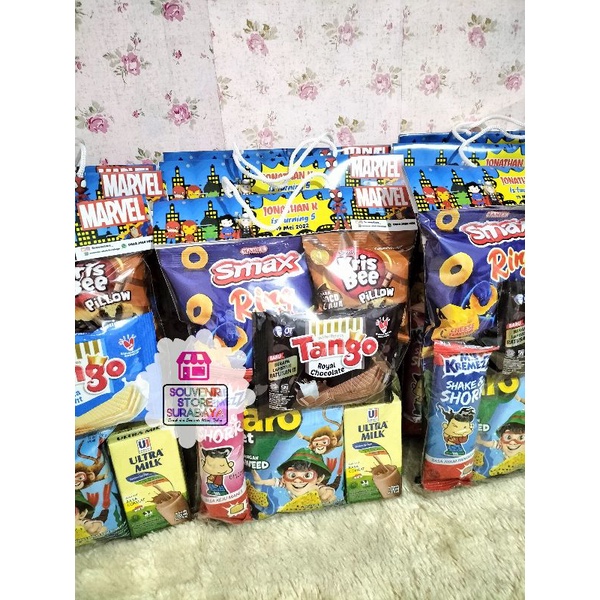 Bingkisan Murah SNH10|| Bingkisan Berbagi || Bingkisan Ulang Tahun || Bingkisan Hari Raya || Souvenir Snack || Souvenir Custom || Snack hangtag