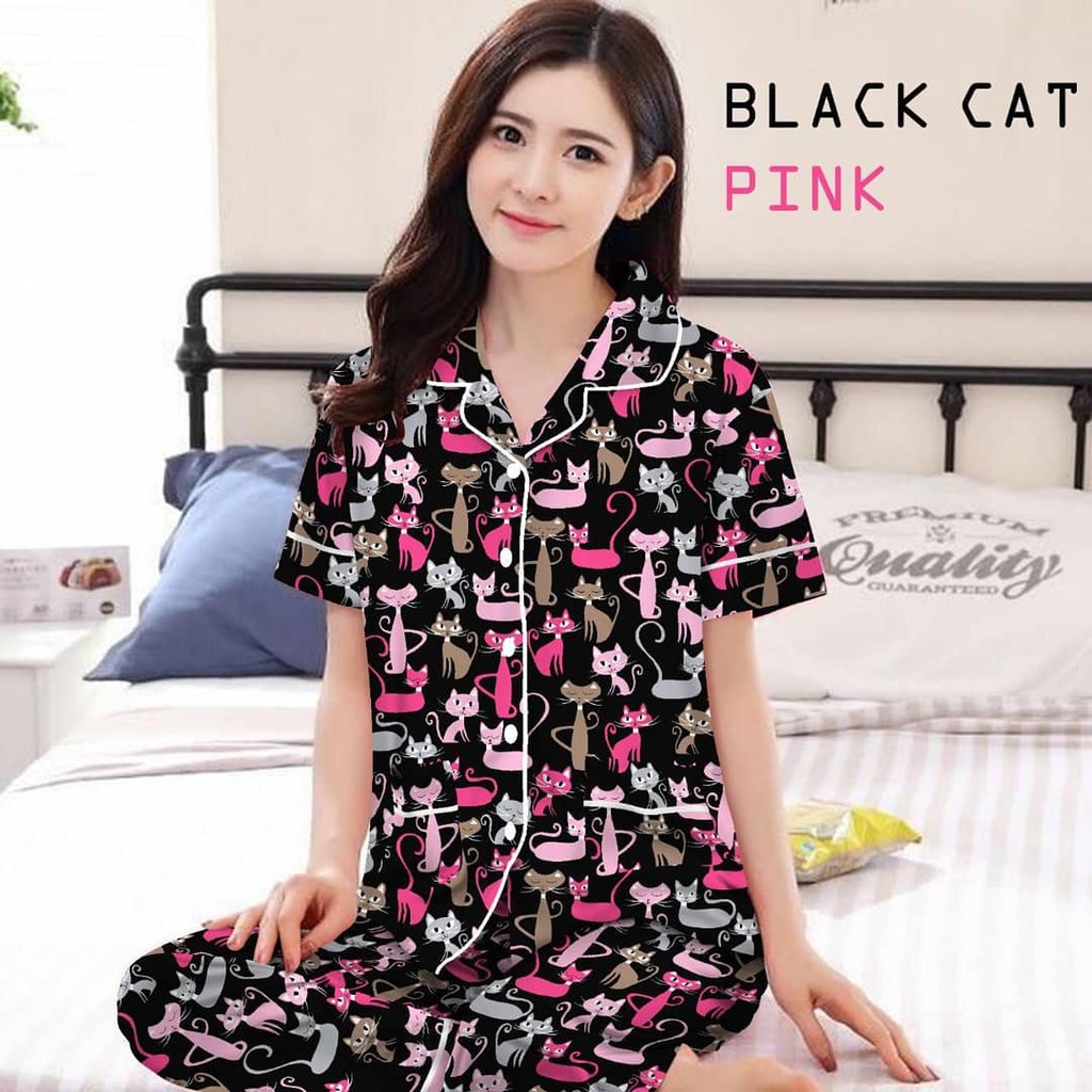 BJ-Piyama Wanita Dewasa CP Termurah Motif Karakter - Baju Tidur Lengan Pendek