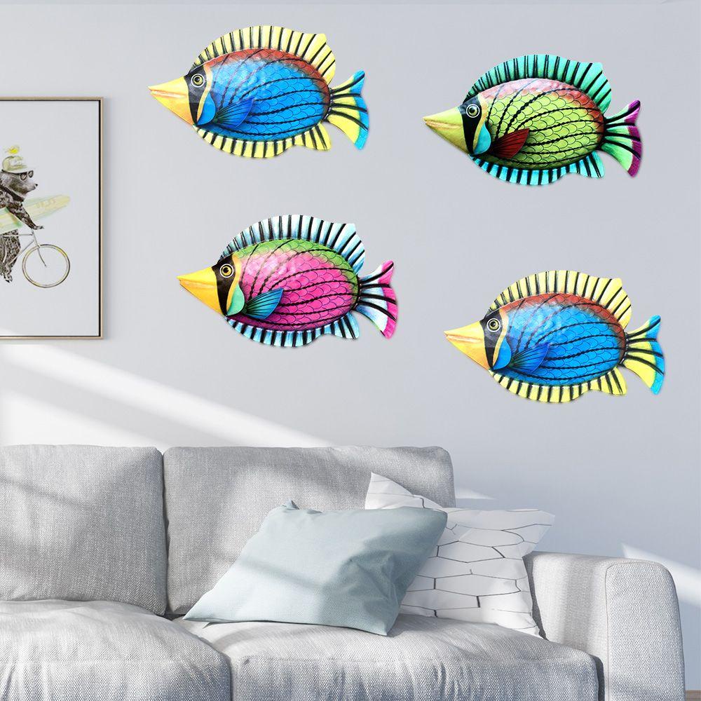 Populer Ikan Logam Hiasan Dinding Kamar Tidur Patung Hiasan Gantung Halaman Outdoor Indoor