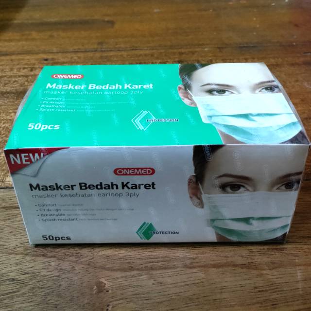  Masker  Bedah  Onemed isi 50 pcs Karet Earloop 3ply Shopee 