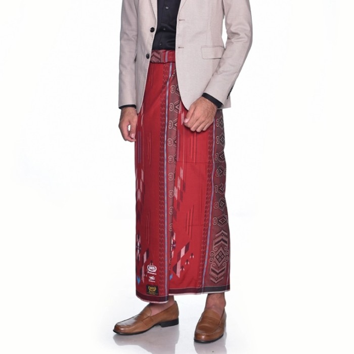 SARUNG BHS GOLD MASTERPIECE SJN SONGKET JACQUARD NUSANTARA MERAH ORI