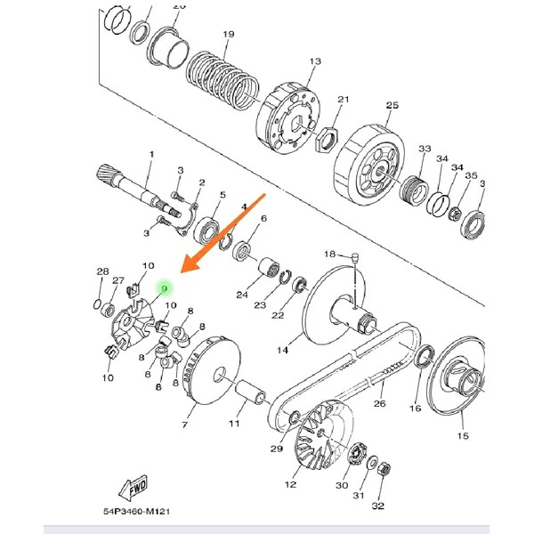 cam tutup rumah roller mio j soul gt fino fi xride x ride 115 ori ygp 54P-E7623-00