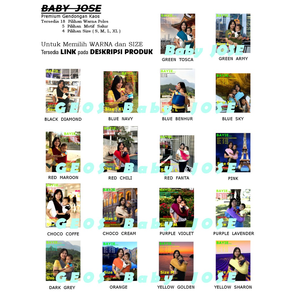 BAYIE - Baby JOSE Premium Gendongan Bayi Kaos/GEOS/Selendang Bayi/TOSCA