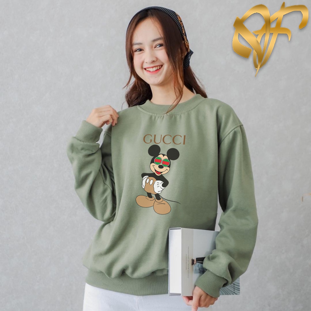 Sweater Mickey Mouse Gucc Iconic Terbaru | Sweater Wanita &amp; Pria | Dhea Fashion