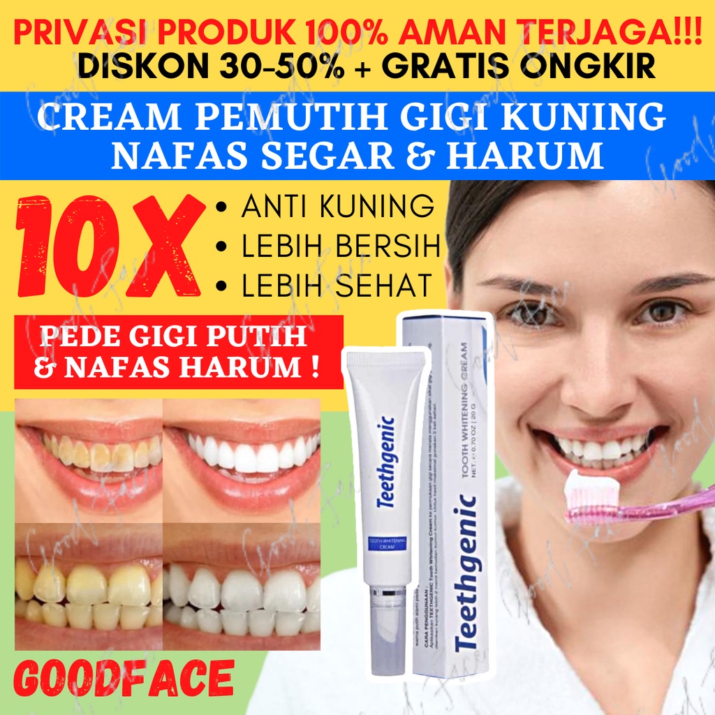 Pemutih Gigi Permanen Teethgenic Tooth Whitening Cream By Ertos Cream Pemutih Gigi