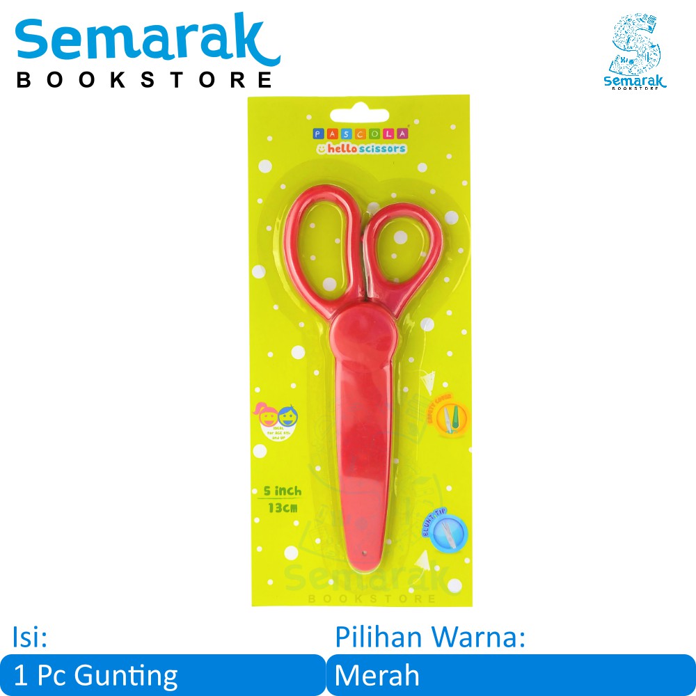 

Gunting Pascola Hello Scissors - Merah [1 Pc]
