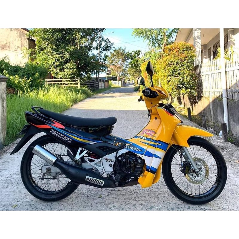 Striping Lis Sticker Standar Ori Suzuki Satria 2003 Lumba Kuning Hitam Striping Satria Lumba 2T Stic