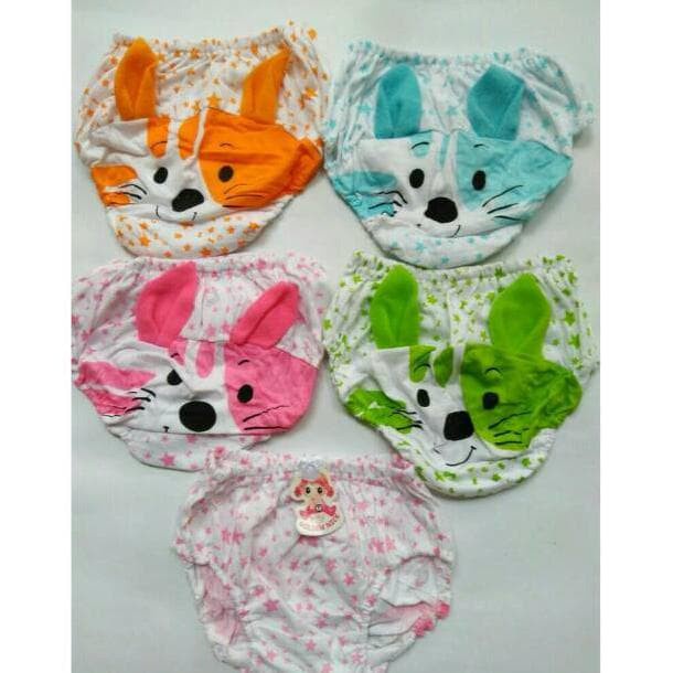 12pcs Celana Dalam Bayi 2-4 Tahun GOLDEN NICK Kuping | CD Anak Perempuan Lucu | Open Sorex Grosir