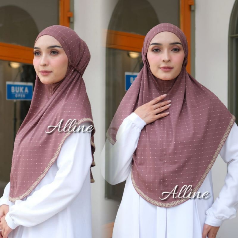 SHELOVESHOPP ALLINE KHIMAR BERGO AYRINE JILBAB MARYAM TALI BORDIR LIST SULAM RUBY PREMIUM ORIGINAL A