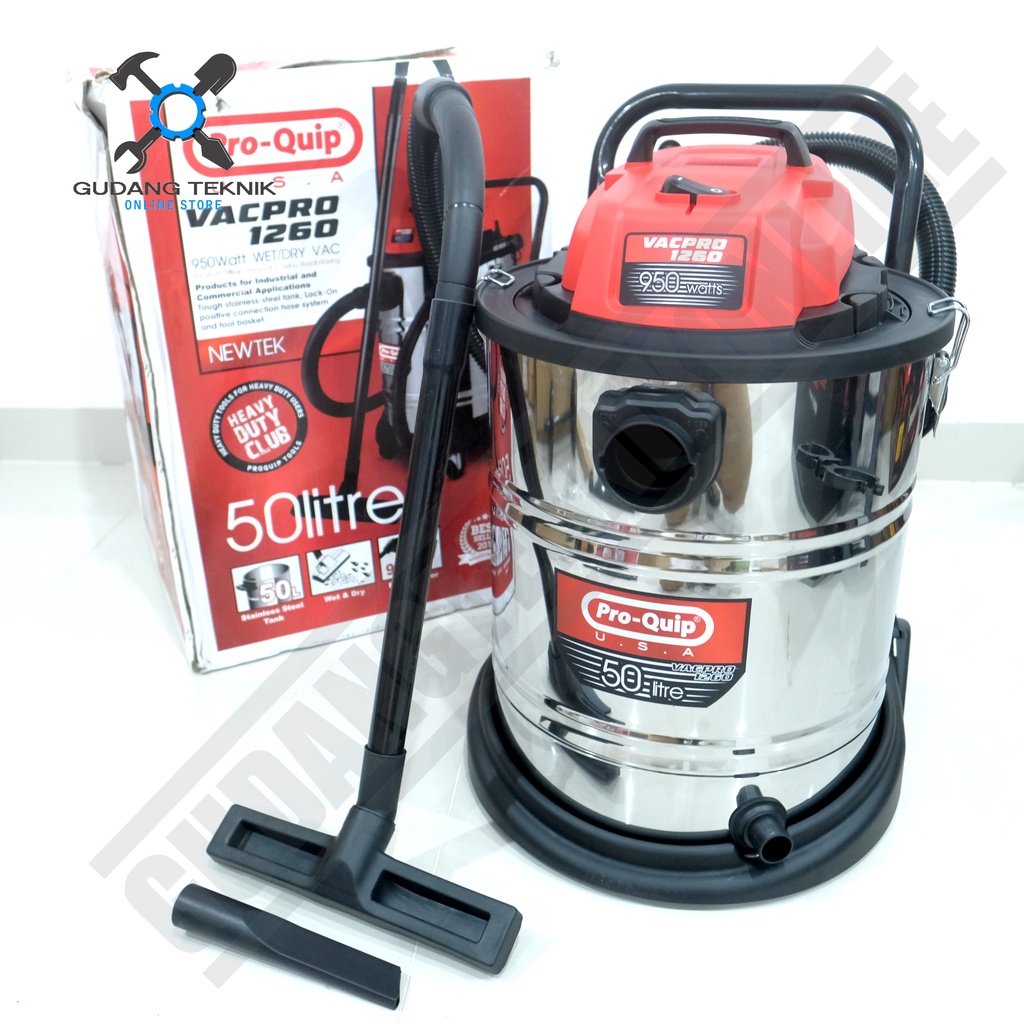 Vacuum Cleaner Wet &amp; Dry PROQUIP 50L 1260 / Mesin Penyedot Debu Basah &amp; Kering VAC PRO 1260