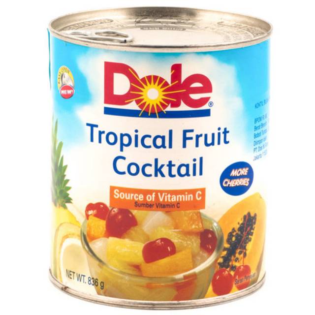 

BUAH KALENG -DOLE TROPICAL FRUIT COCKTAIL 836GRAM