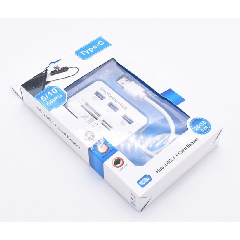 USB HUB 3.0 3 PORT DAN CARD READER 4 SLOT COMBO ALUMINIUM HIGH QUALITY