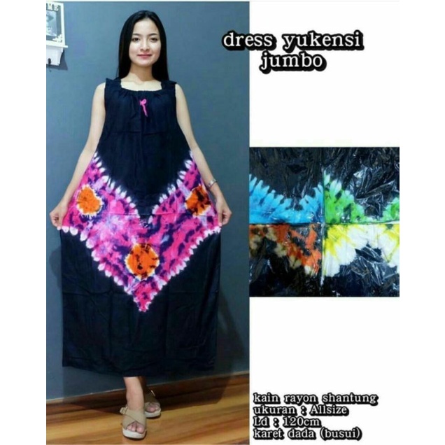 DASTER JUMBO KEKINIAN TERBARU YUKENSI KERUT DADA  LD 120 SINGLET