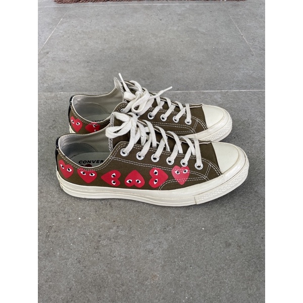 Converse Play CDG Low Multi Heart Khaki