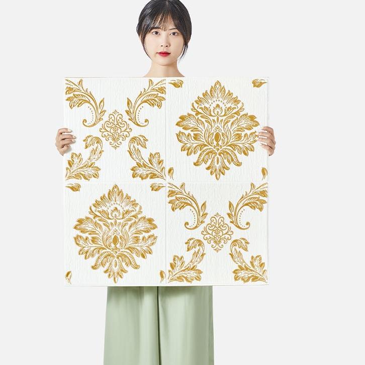 Paus Biru - Wallpaper 3D FOAM / Wallpaper Dinding 3D Motif Foam Batik Bunga More High Quality / Wall