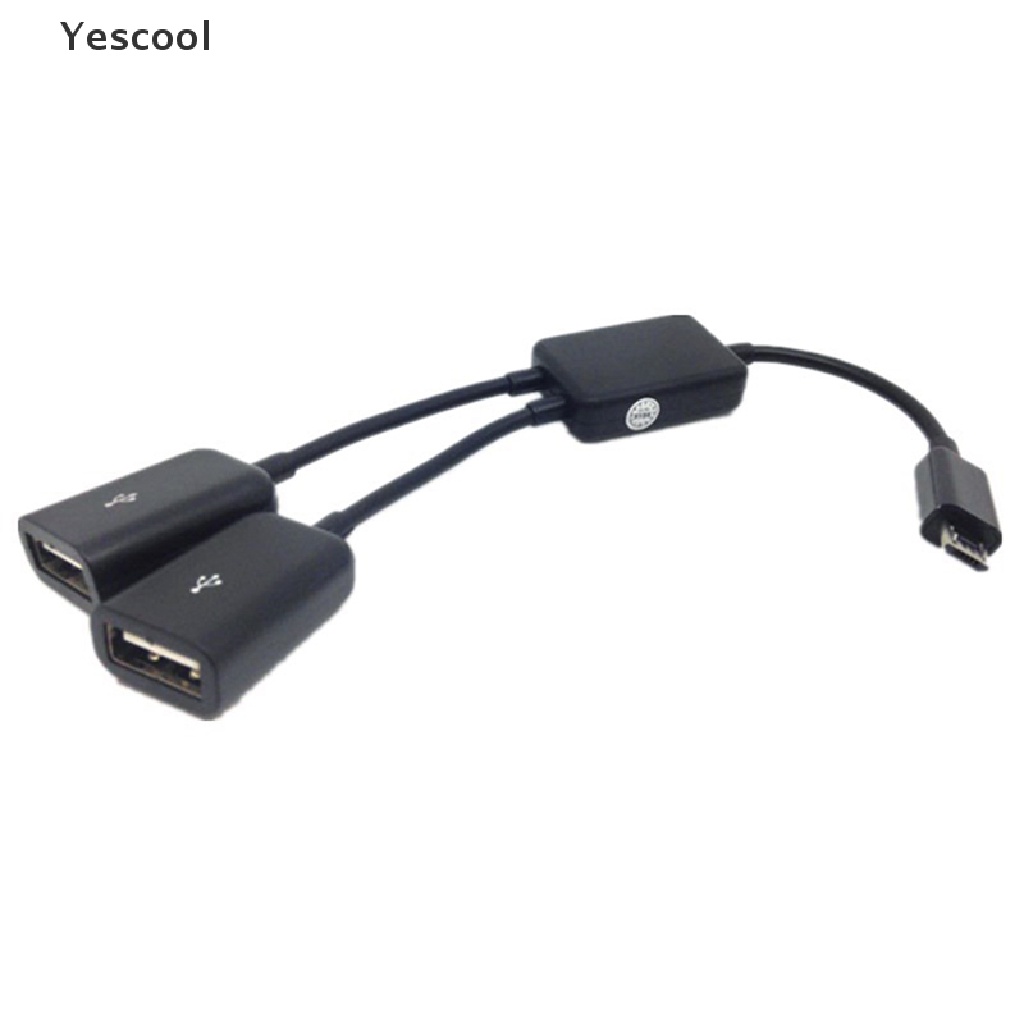 Yescool Kabel Adapter Dual Micro USB OTG Hub Host Untuk Tablet PC Smartphone