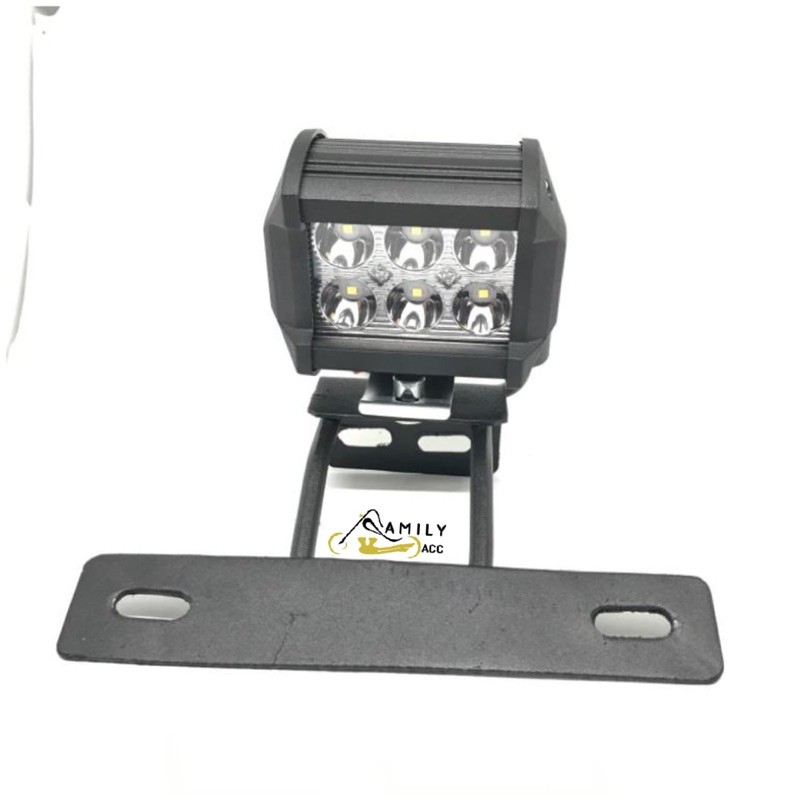 Breket Lampu Dudukan Plat Nopol Rx King + Lampu Tembak 6 LED Jumbo Rx King