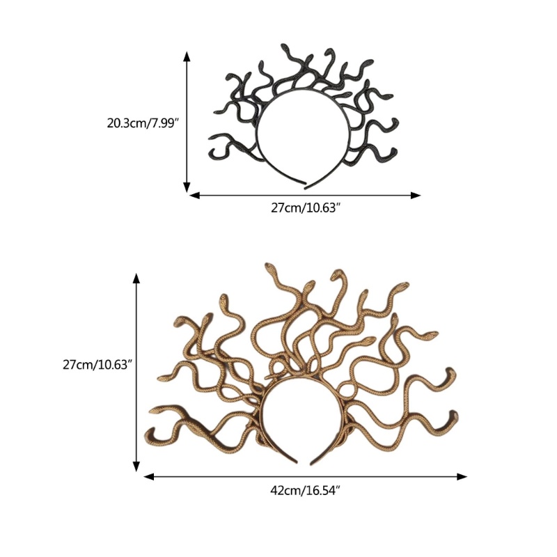 Headband Desain Ular Medusa Untuk Kostum Halloween