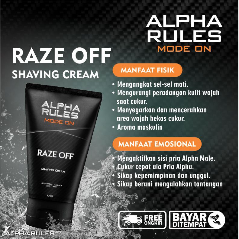 Alpha Rules Raze Off Shaving Cream Cukur Jenggot Brewok Kumis Alpharules Original