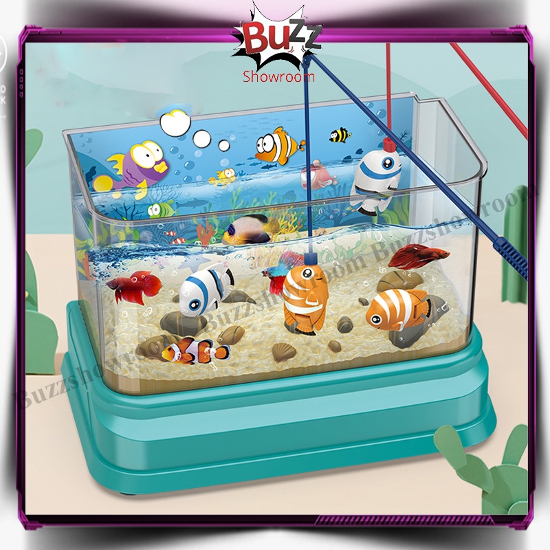 Fun Aquarium Mainan Anak Pancingan Ikan Magnetic Fish Tank Feeding
