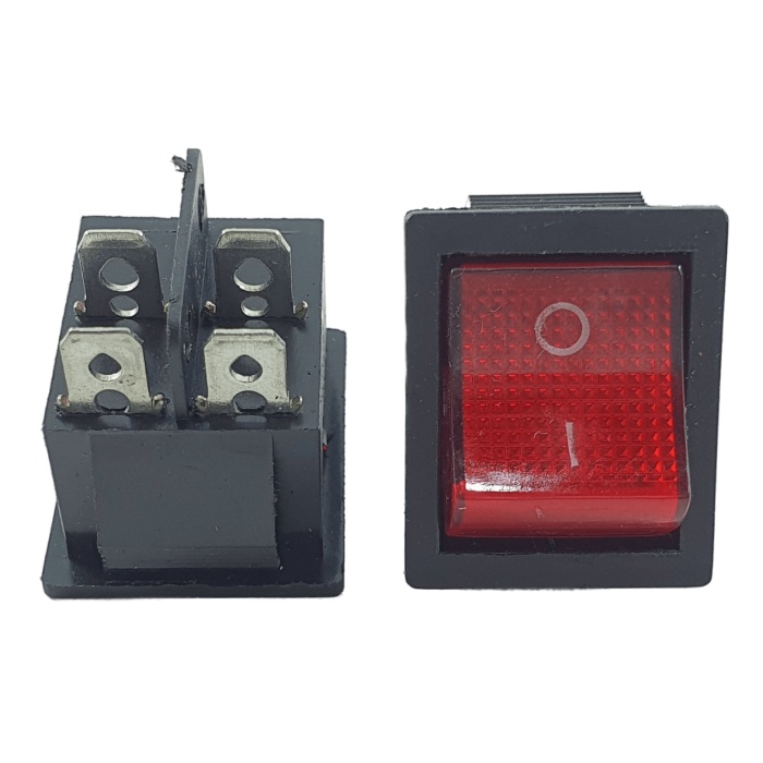 Saklar Besar 4 pin On Off Tombol Rocker Lampu 2 Posisi KCD4 Power Switch 4pin