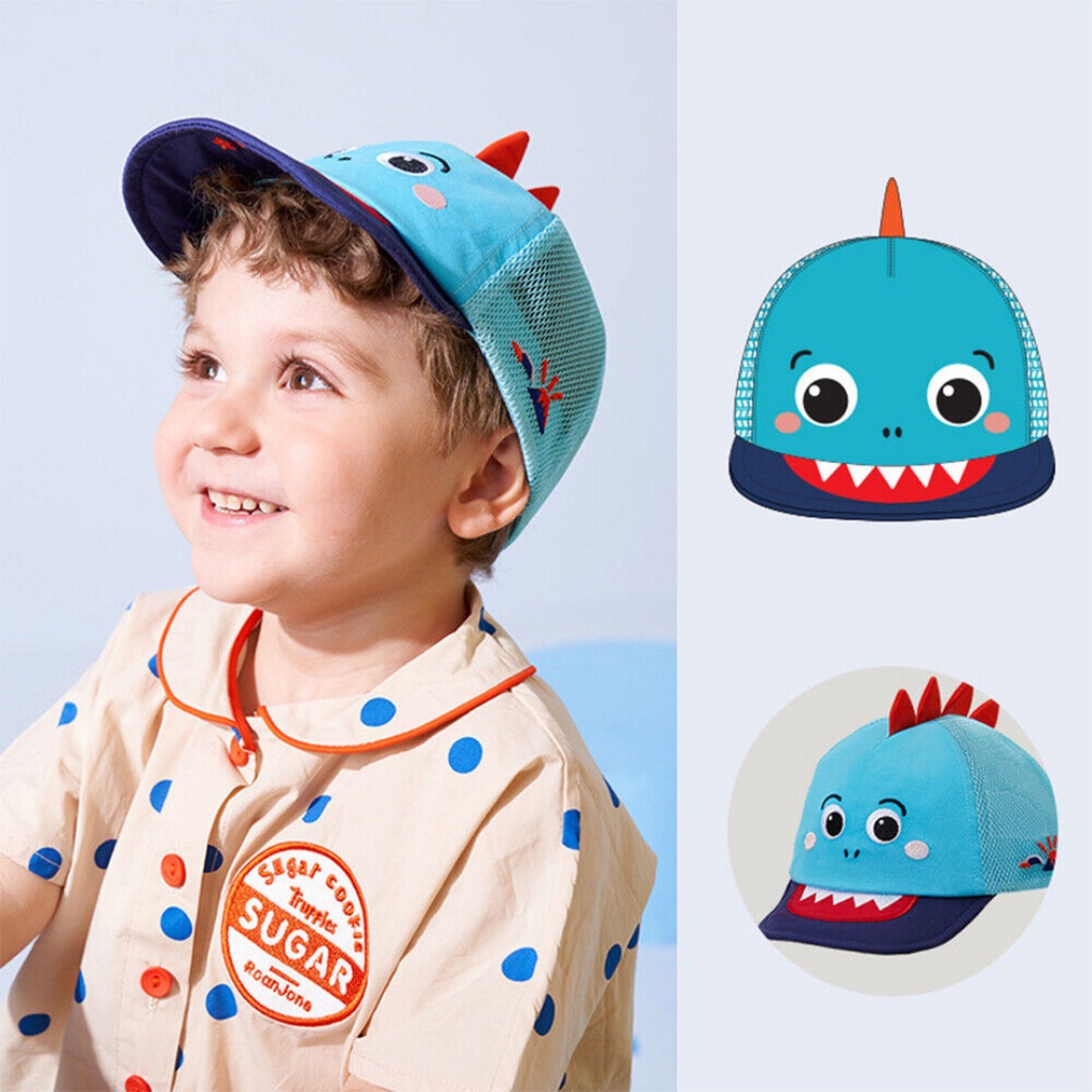 Kocotree Topi Anak Animasi Hewan / Baseball Cap / Sinar UV / Unicorn / Hiu / Dinosaurus / Kelinci