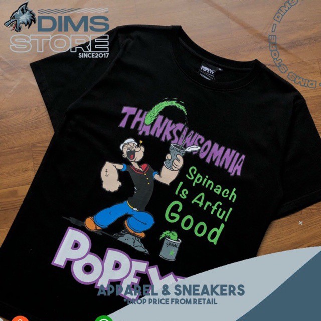 T-Shirt THANKSINSOMNIA X POPEYE Ottilie Black UNISEX