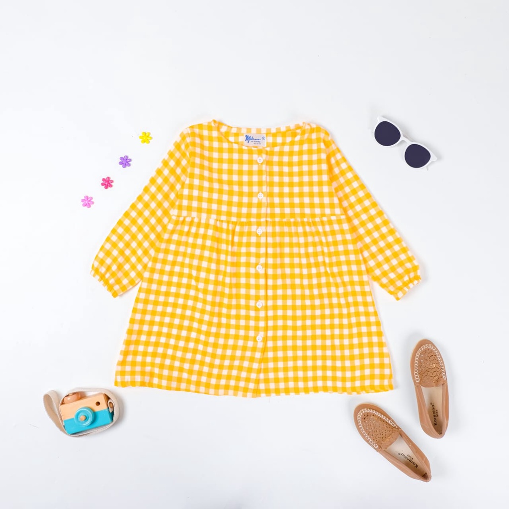Zahra Dress Anak Perempuan Gempi Bahan Katun | Pakaian Anak Kekinian Umur 1 - 6 Tahun