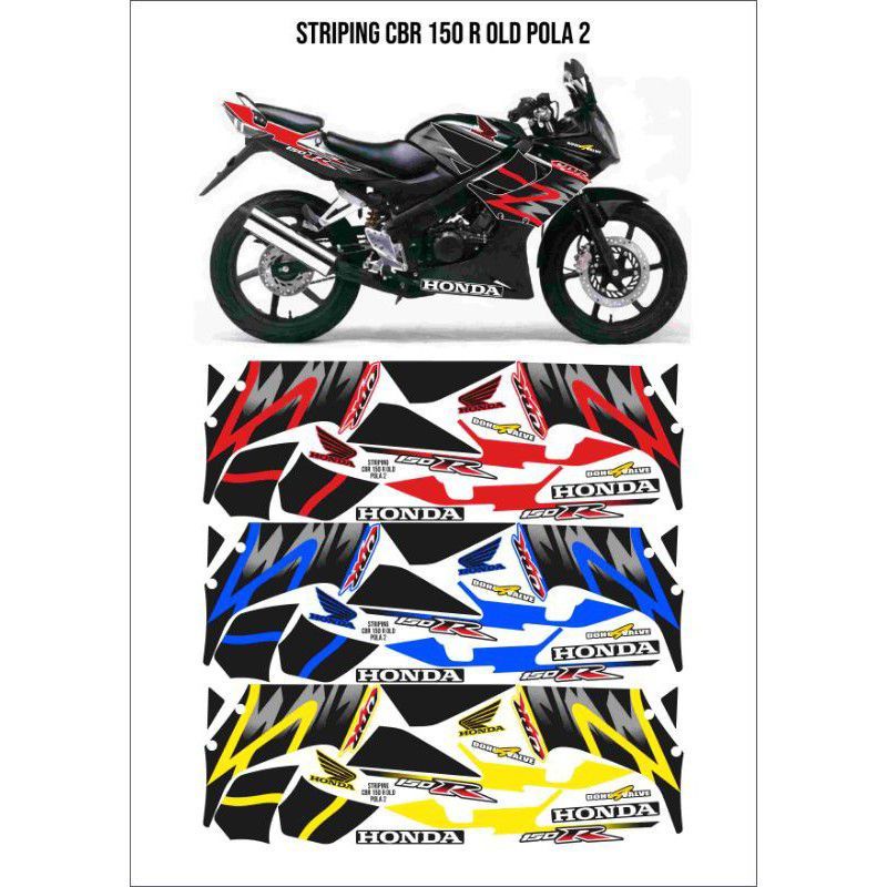 STIKER STRIPING HONDA CBR 150 OLD / DECAL STIKER STRIPING MOTOR CBR OLD / LIS VARIASI CBR LAMA