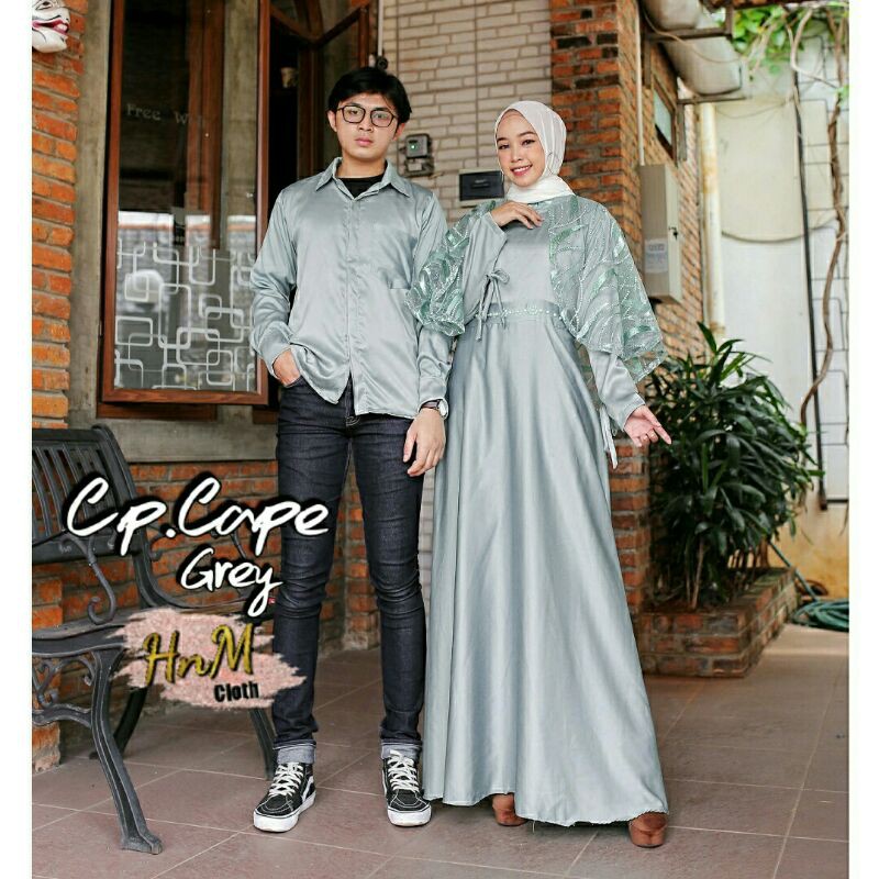CP Couple Kondangan Maxi Dress Velvet Tile Kemeja Roberto Cape