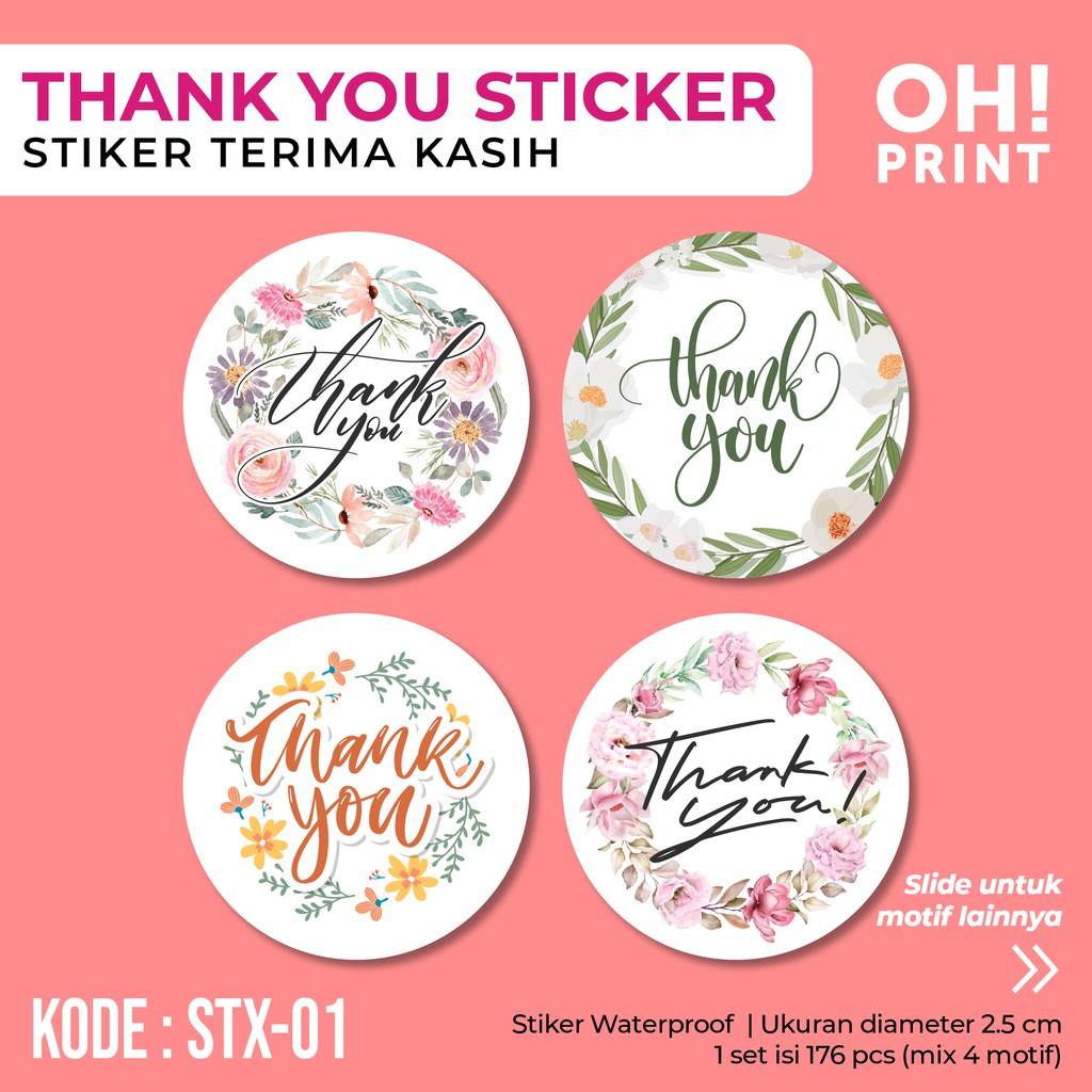 

176 PCS Stiker Terima Kasih | Sticker Thank You | Thank You Sticker | Label Terima Kasih | Thank You Label