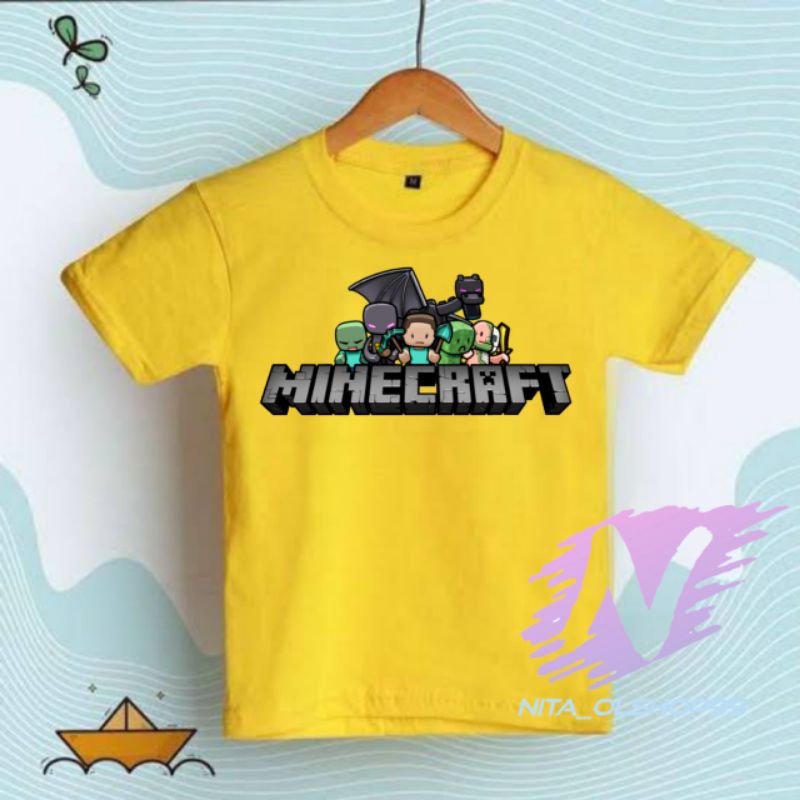 baju minicraft kaos anak Minecraft kaos anak karakter mobile