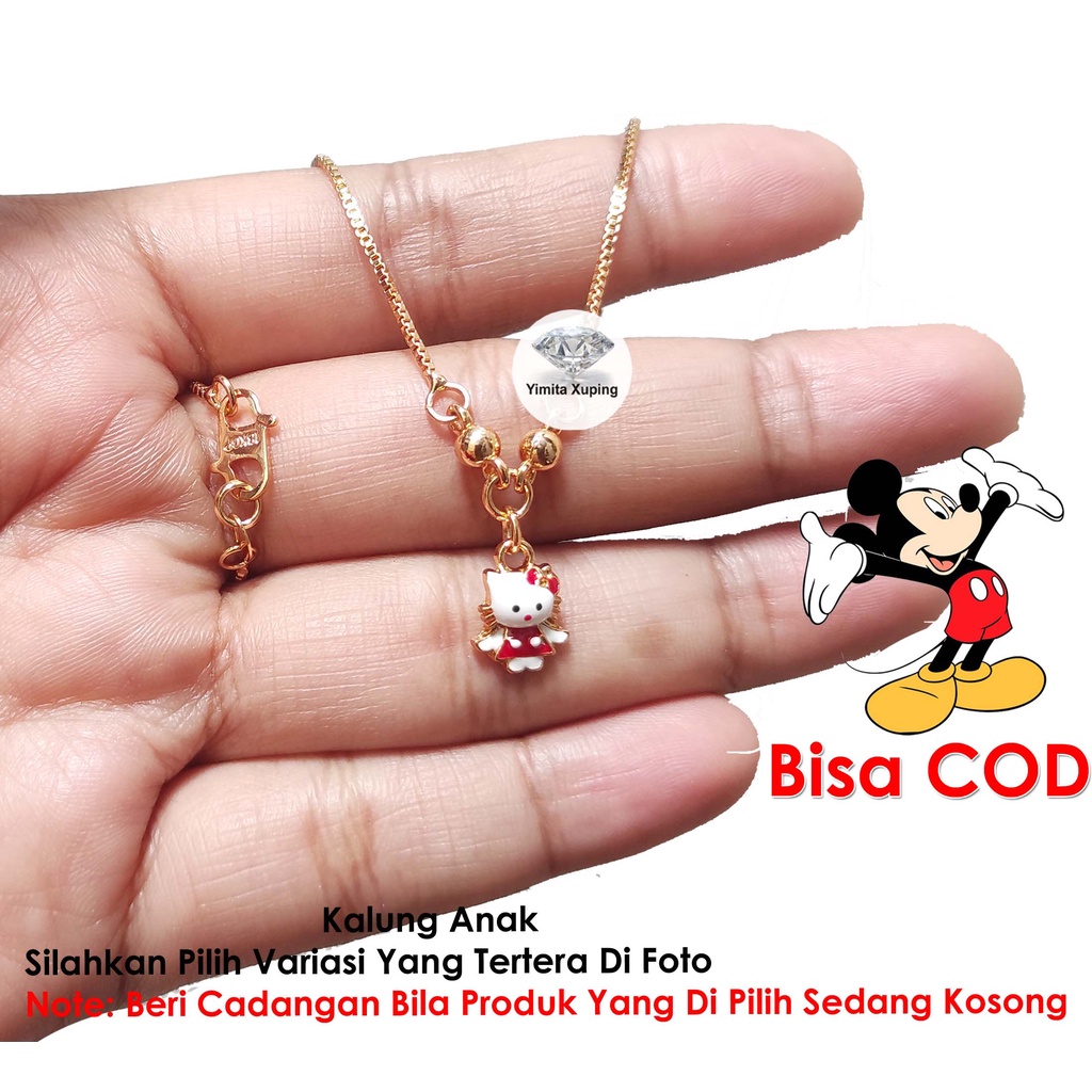 Kalung Hello Kitty Cat Sayap Anak - Anak - Liontin Hello Kitty Warna Gold - Emas Gold Kalung Anak An