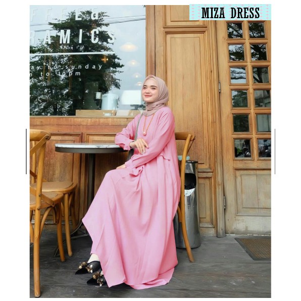 PYRAM - MIZA DRESS Best Seller Miza Dress Hitam / Fashion Muslim / Gamis Lebaran Terlaris