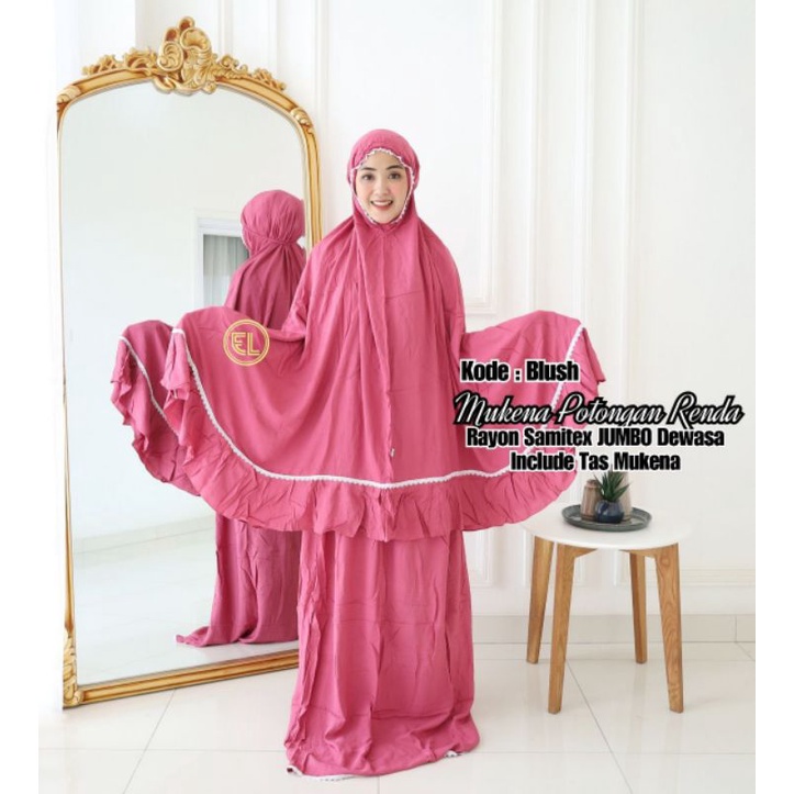 mukena elzhaf polos blush original