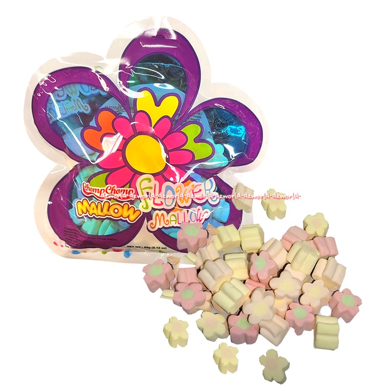 Chompchomp Flower Marsmallow 60gr Mars Mallow Model Bunga Permen Lunak Gummy Marsmallow Bentuk Flowers Chomp Chomp Chomps Mars Mallow Halal Unik Lucu Compcomp Comp Comp