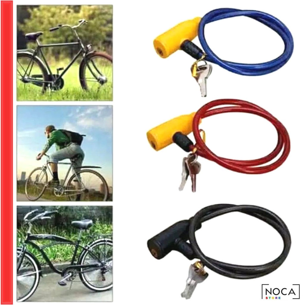 Kunci Gembok Ban Sepeda Helm Murah - Helmet Bicycle Lock Pengaman Helm Roda Cakram Motor Seling Baja