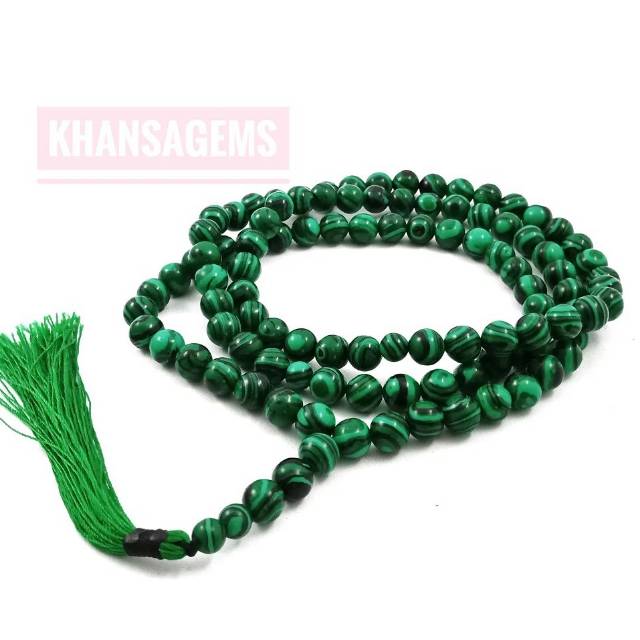 TASBIH BATU MALACHITE DIM 8MM ISI 99 BUTIR PERLENGKAPAN IBADAH SHOLAT DZIKIR FAHSION MUSLIM RAMADHAN SALE