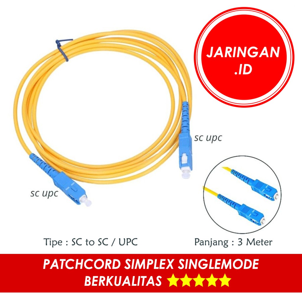 KABEL FIBER OPTIK PATCHCORD SC SC atau SC UPC SC UPC (3 METER)