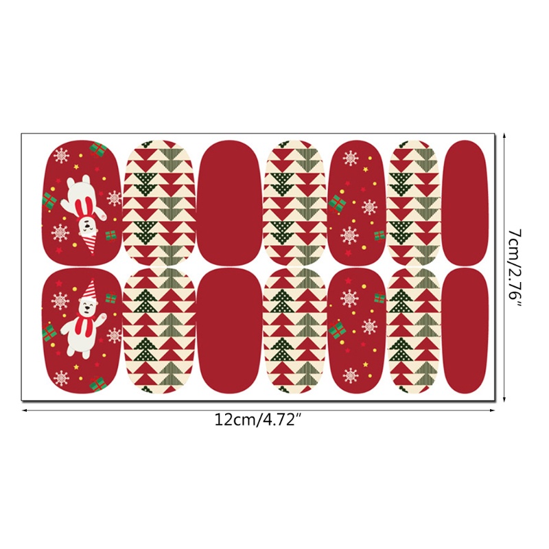 Stiker Kuku Motif Natal Untuk Manicure