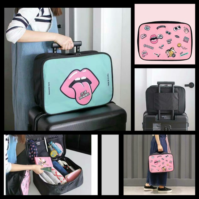 Tas Duffel Organizer Tas Koper Jinjing Luggage Travel Organizer/ Hand Bag Carry - pink (J3M3) Tas Du