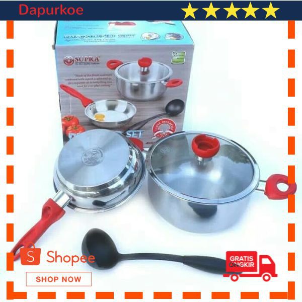 Murah SUPRA PANCI PENGGORENGAN DIAMOND SET IMPACT SERIES STAINLESS STEEL Elegan