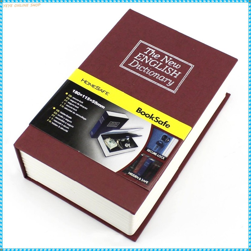 MPro Buku Brankas Mini kecil Kotak rahasia unik bentuk buku kamus ukuran safety book uang AMT