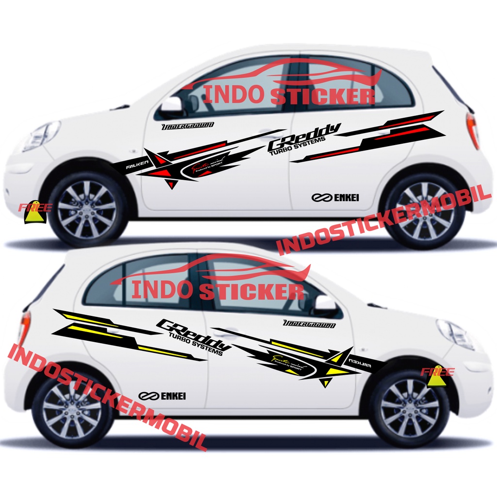 STICKER MOBIL NISSAN MARCH STIRIPING STICKER STIKER MOBIL NISSAN MARCH TERBARU