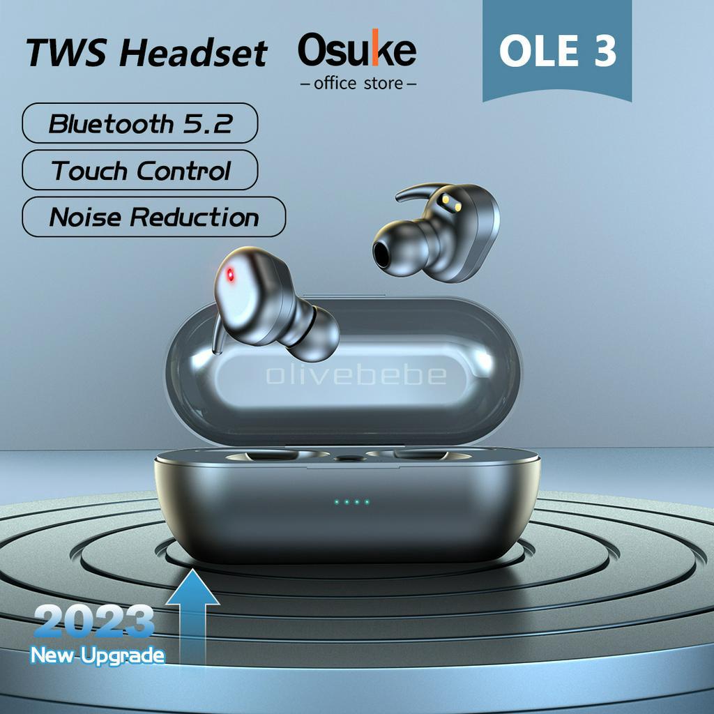 2023 NEW Upgrade OLE 3 Headset Bluetooth 5.2 TWS Wireless Earphones Full Bass HIFI Stereo Sound Waterproof Sport In-ear Earbuds with Mic