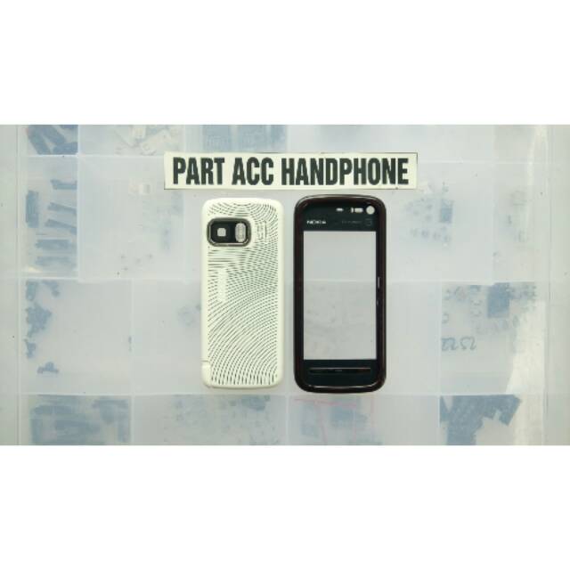 Casing nokia 5800 putih logo nokia