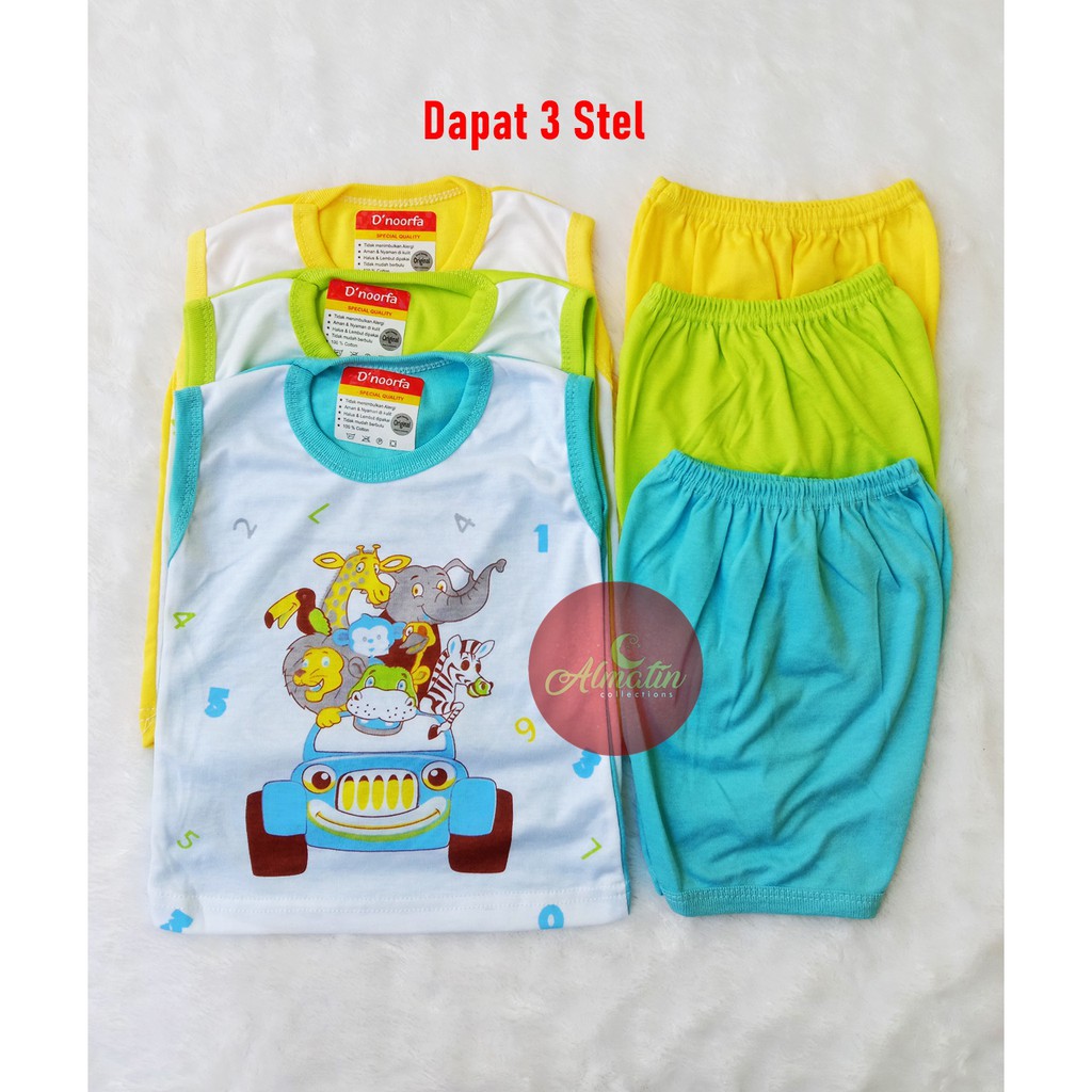 Baju Bayi Pendek / 3 Set Baju Pendek Bayi Newborn / Baju Oblong Anak-SNI / Baju Bayi Dapat 3 Stel