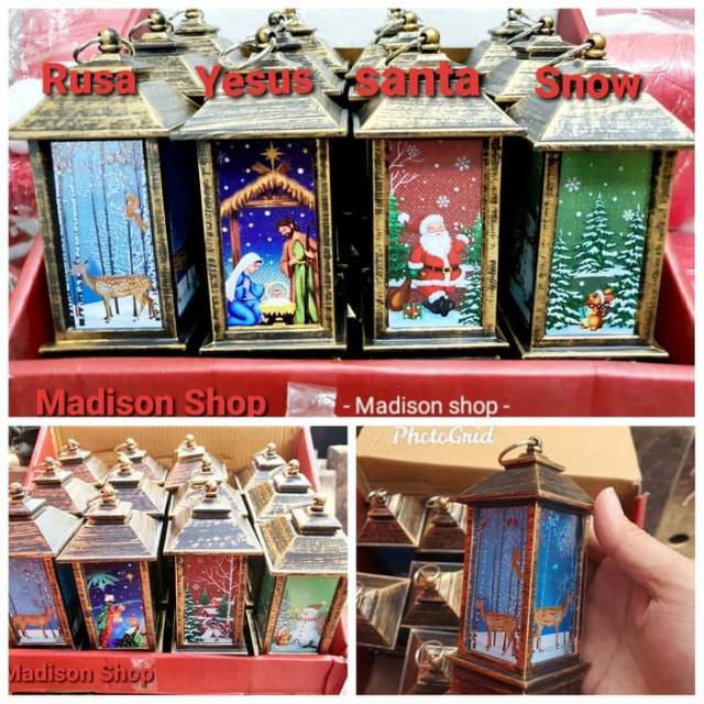 Hadiah box Lampu Natal LED Soevenir Christmas Murah Domba Yesus Santa