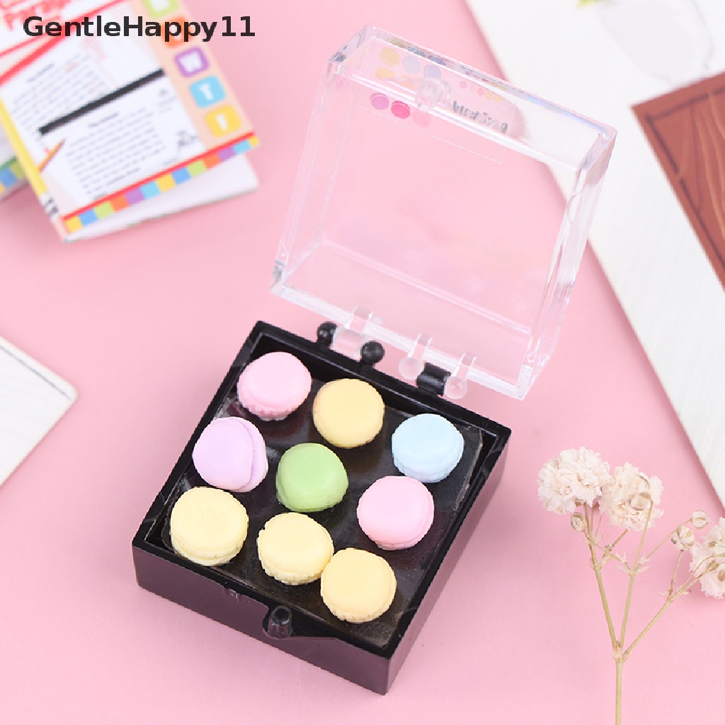 Gentlehappy 1 Set Miniatur Makanan Ringan Macaroon / Teh Dekorasi Dapur Rumah Boneka 1: 12