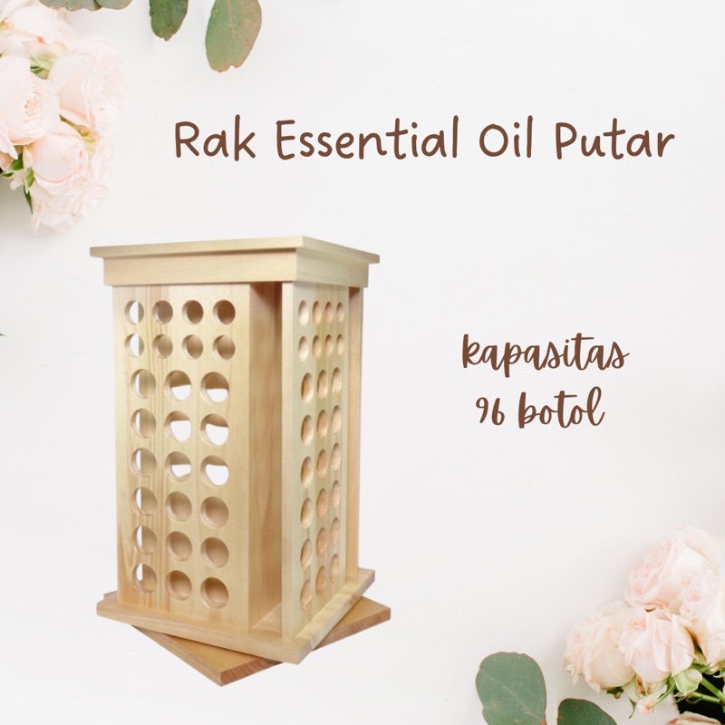 Rotating Rack - Rak kayu putar Essential Oil
